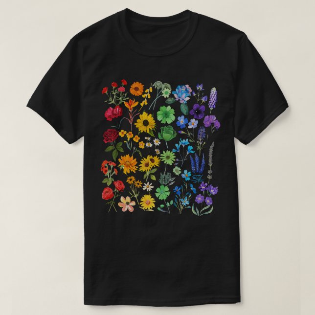 Wildflower Rainbow Flower Pride Lgbt 1 T-Shirt (Design Front)