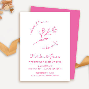 Wildflower Rehearsal Dinner Invitation in Pink