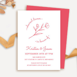 Wildflower Rehearsal Dinner Invitation in Rose