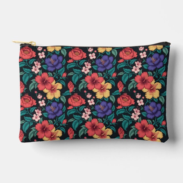 Wildflower Repeat Pattern Accessory Pouch (Front)