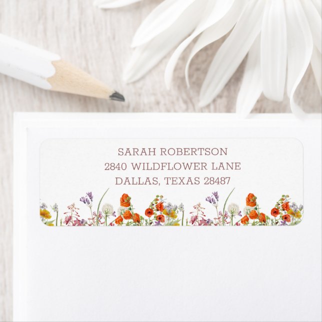 Wildflower Return Address Labels (Insitu)