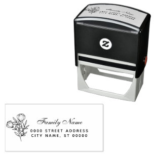 Wildflower Return Address Self-inking Stamp