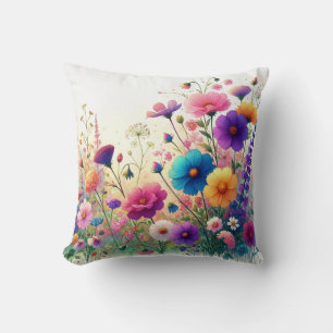 Wildflower Rhapsody Throw Pillow