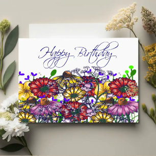 Wildflower Riot — Botanical Birthday Card