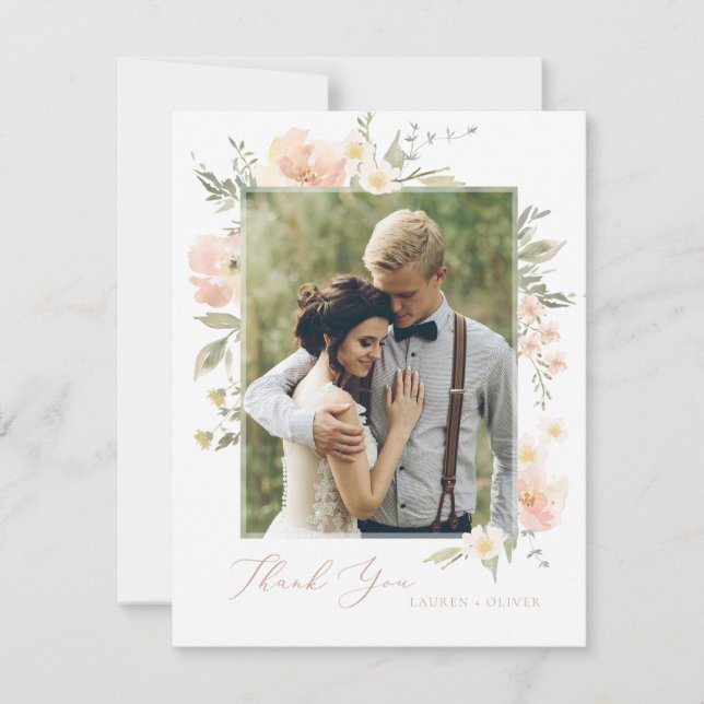 Wildflower Romance  Thank You Card (Front)