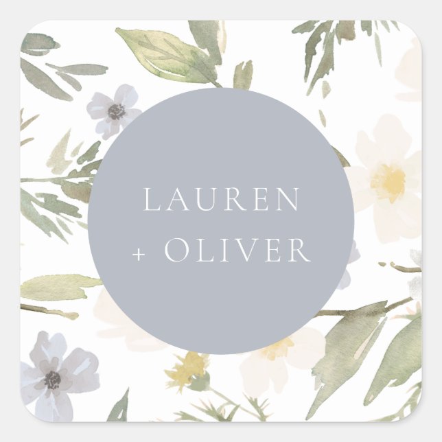 Wildflower Romance Wedding Sticker (Front)