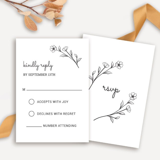 Wildflower RSVP Card (Wildflower RSVP Card by Fiesta Valley Print)