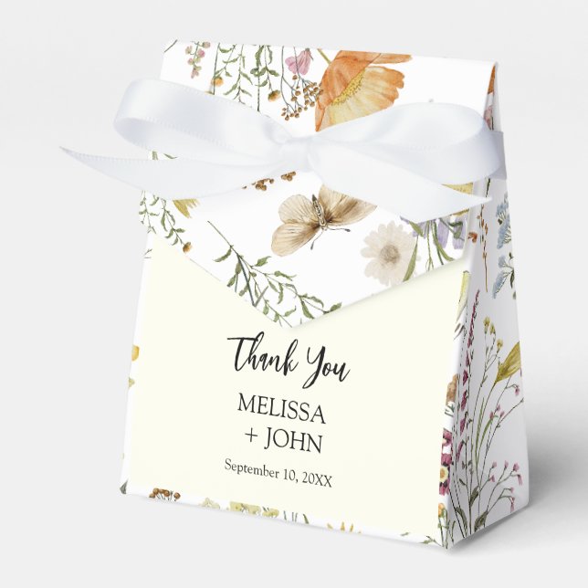 Wildflower Rustic Boho Wedding Favor Box (Front Side)