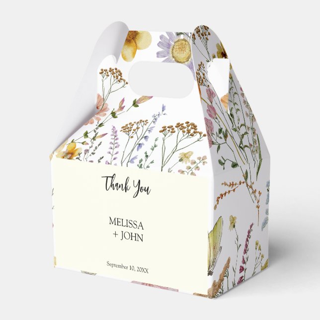 Wildflower Rustic Boho Wedding Favor Box (Front Side)