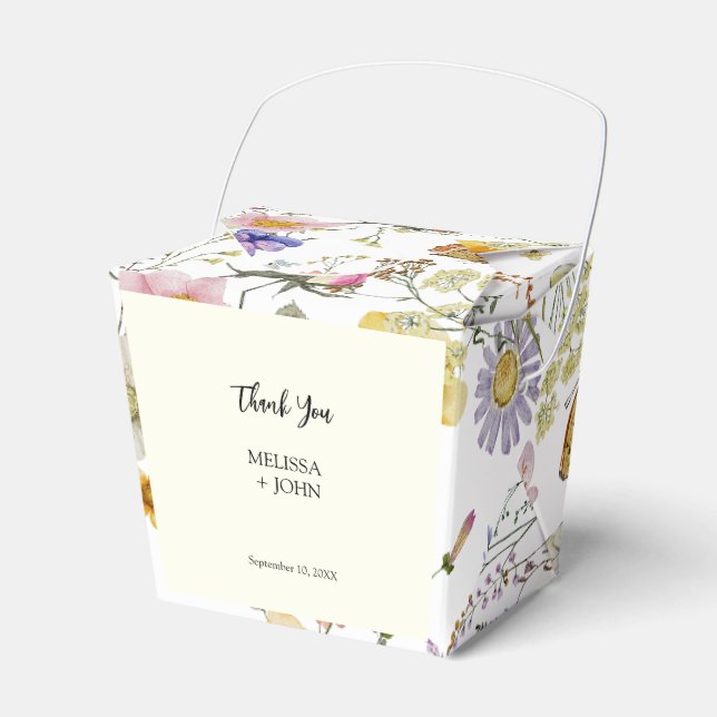 Wildflower Rustic Boho Wedding Favor Box (Front Side)