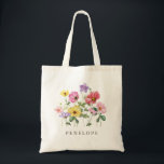 Wildflower Rustic Chic Floral Boho Bridesmaid Gift Tote Bag<br><div class="desc">Celebrate your love story with this elegant floral bridesmaid gift tote bag featuring a charming watercolor wild flower design. Perfect for a garden wedding, outdoor ceremony, or rustic boho celebration, this design blends whimsical floral elements with timeless elegance. Ideal for summer or spring weddings, the vibrant botanical artwork and personalized...</div>
