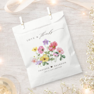 Wildflower Rustic Chic Floral Boho Country Wedding Favour Bag