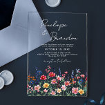 Wildflower Rustic Country Boho Floral Chic Wedding Acrylic Invitations<br><div class="desc">Celebrate your love with this vibrant wedding invitation featuring a watercolor wildflower design in pink, purple, and green tones. Perfect for garden, spring, or rustic-themed weddings, this nature-inspired invite combines delicate floral accents with elegant typography, creating a whimsical and romantic touch. Fully customizable to match your special day! For customization...</div>
