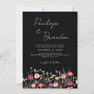 Wildflower Rustic Country Floral Garden Wedding Invitation