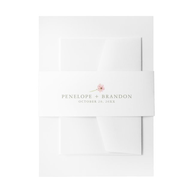 Wildflower Rustic Country Floral Garden Wedding Invitation Belly Band (Front Example)