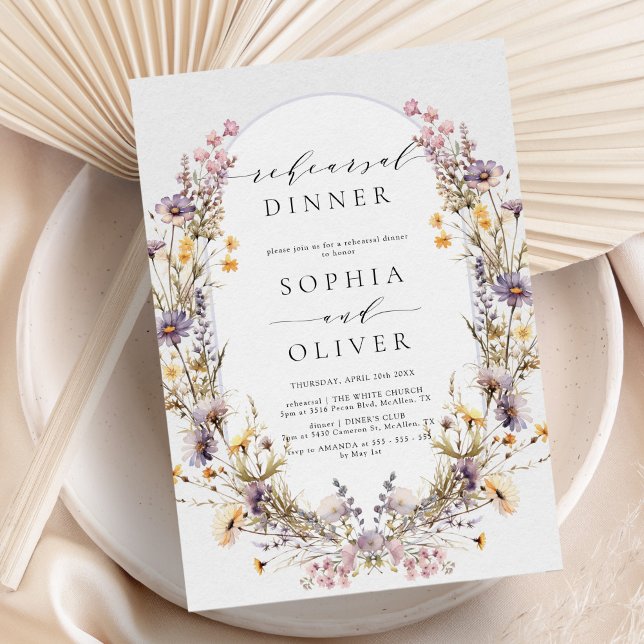 Wildflower Rustic Country Floral Rehearsal Dinner Invitation (Creator Uploaded)