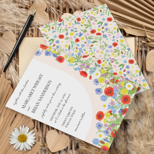 Wildflower Rustic Country Floral Wedding Invitation