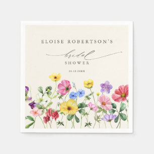 Wildflower Rustic Floral  Country Bridal shower Napkin