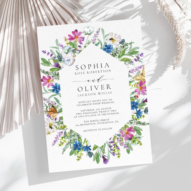 Wildflower Rustic Floral Wedding Invitation (Creator Uploaded)