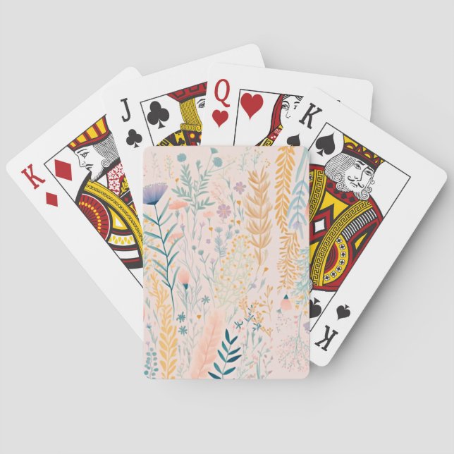 Wildflower rustic playing cards (Back)
