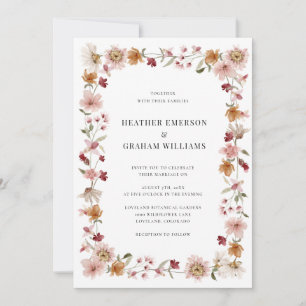 Wildflower Rustic Wedding Invitation