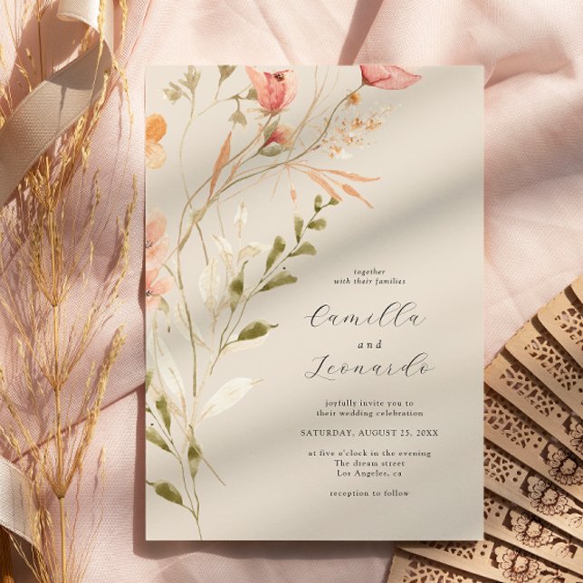 Wildflower Rustic Wildflower Wedding Invitation (Creator Uploaded)