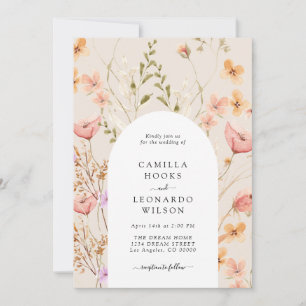 Wildflower Rustic Wildflower Wedding Photo  Invitation