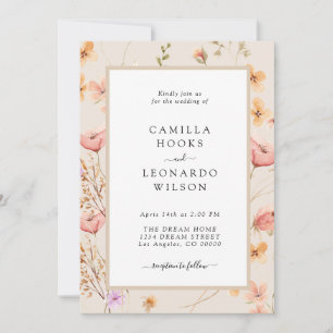 Wildflower Rustic Wildflower Wedding Photo  Invitation