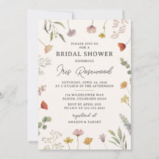 Wildflower Rustique Boho nuptiale Invitation à la