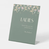 Wildflower Sage Deco Wedding Ladies Bathroom