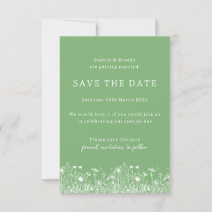 Wildflower Sage Green Save The Date