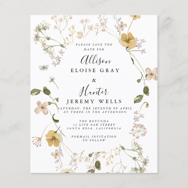 Wildflower Save the Date (Front)