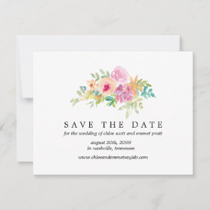 Wildflower Save the Date Card with Photo Back