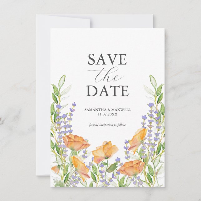 Wildflower Save The Date Cards (Front)