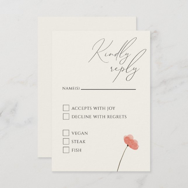 Wildflower script Enclosure Card (Front/Back)