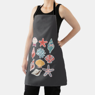 Wildflower Seashell Clam Summer Vibes Floral Beach Apron