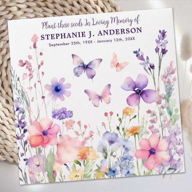 Wildflower Seed Packet Custom Memorial Funeral  Envelope (Creator Uploaded)