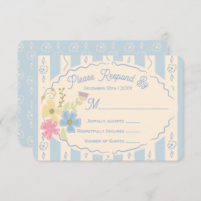 Wildflower Seed Packet Hand Drawn RSVP Response Invitation (Front/Back)