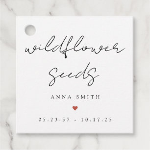 Wildflower Seeds Packet Funeral Memorial Service Favour Tags