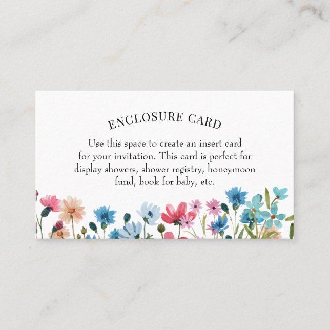 Wildflower Shower Enclosure Card (Front)