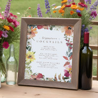 Wildflower Signature Cocktail Menu Poster