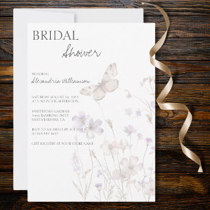 Wildflower Silhouette Bridal Shower  Invitation