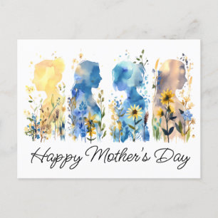 Wildflower Silhouette Mother's Day  Postcard
