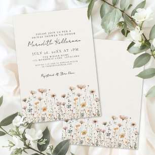 Wildflower Simple Floral Bridal Shower Invitation