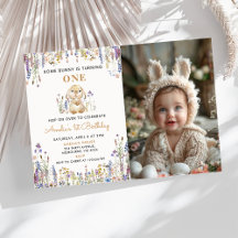 Wildflower Some Bunny Girl Birthday Photo