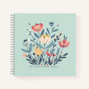 Wildflower Soul Boho Floral Botanical Art Notebook