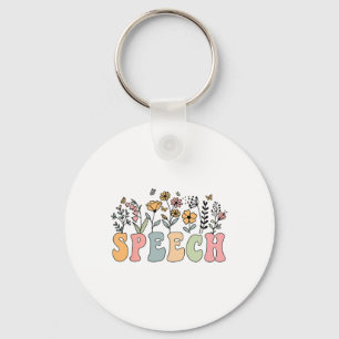 Wildflower Speech Floral Speech Therapy Slp Slpa  Keychain