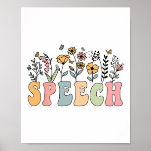 Wildflower Speech Floral Speech Therapy Slp Slpa  Poster