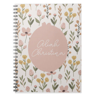 Wildflower Spiral Notebook Personalized Baby