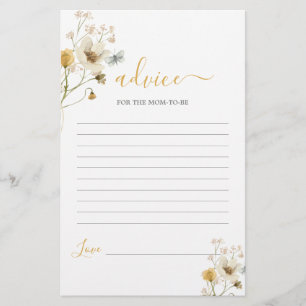 Wildflower Spring Advice for Mom To Be card